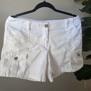 Skye’s The Limit White Linen Blend Cargo Shorts Women’s Size 8 Casual Summer